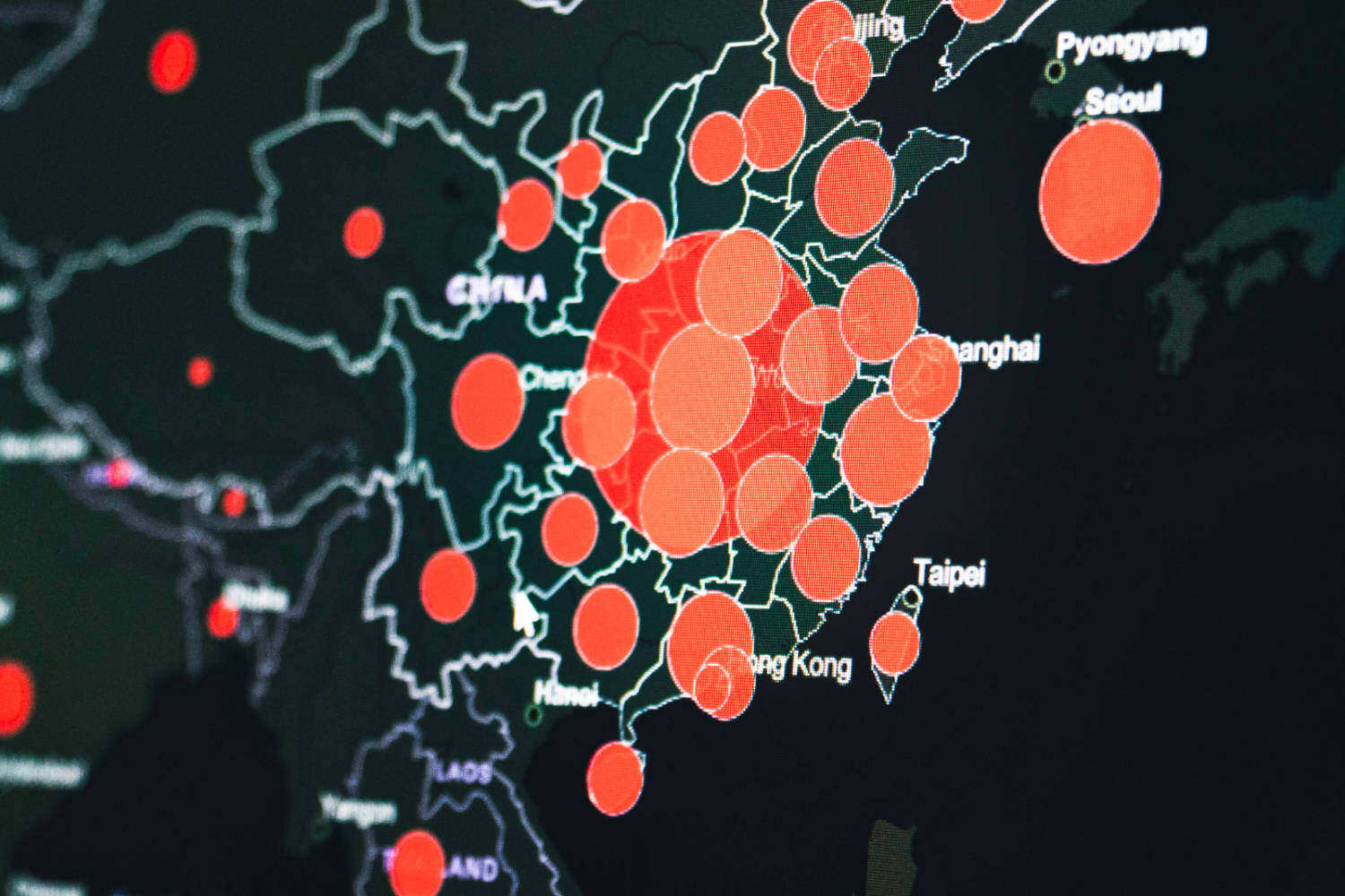 A map of coronavirus hot spots in China